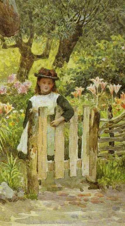 Girl by a Garden Gate